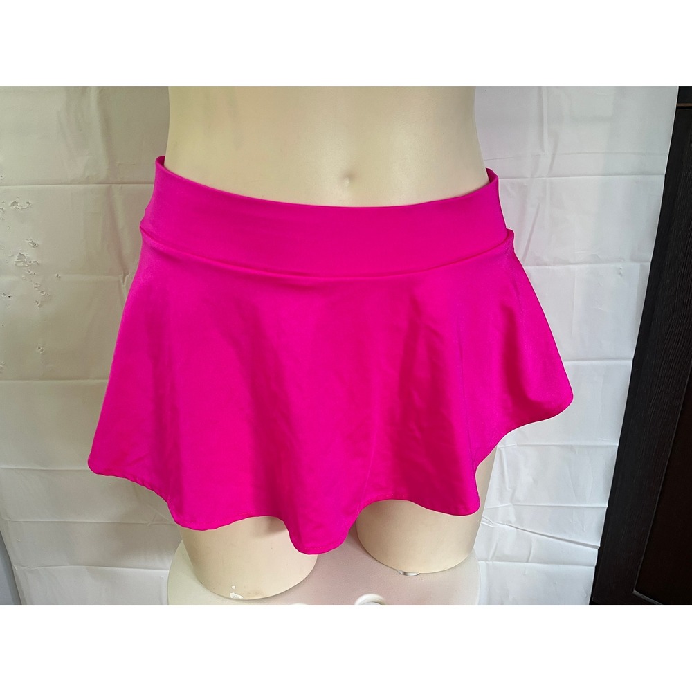 Hot Pink Athletic Pole Dance Skirt High Waisted Flared with Built-in Briefs